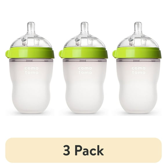 (3 pack) Comotomo Baby Bottle, Green, 8oz (2 Count)