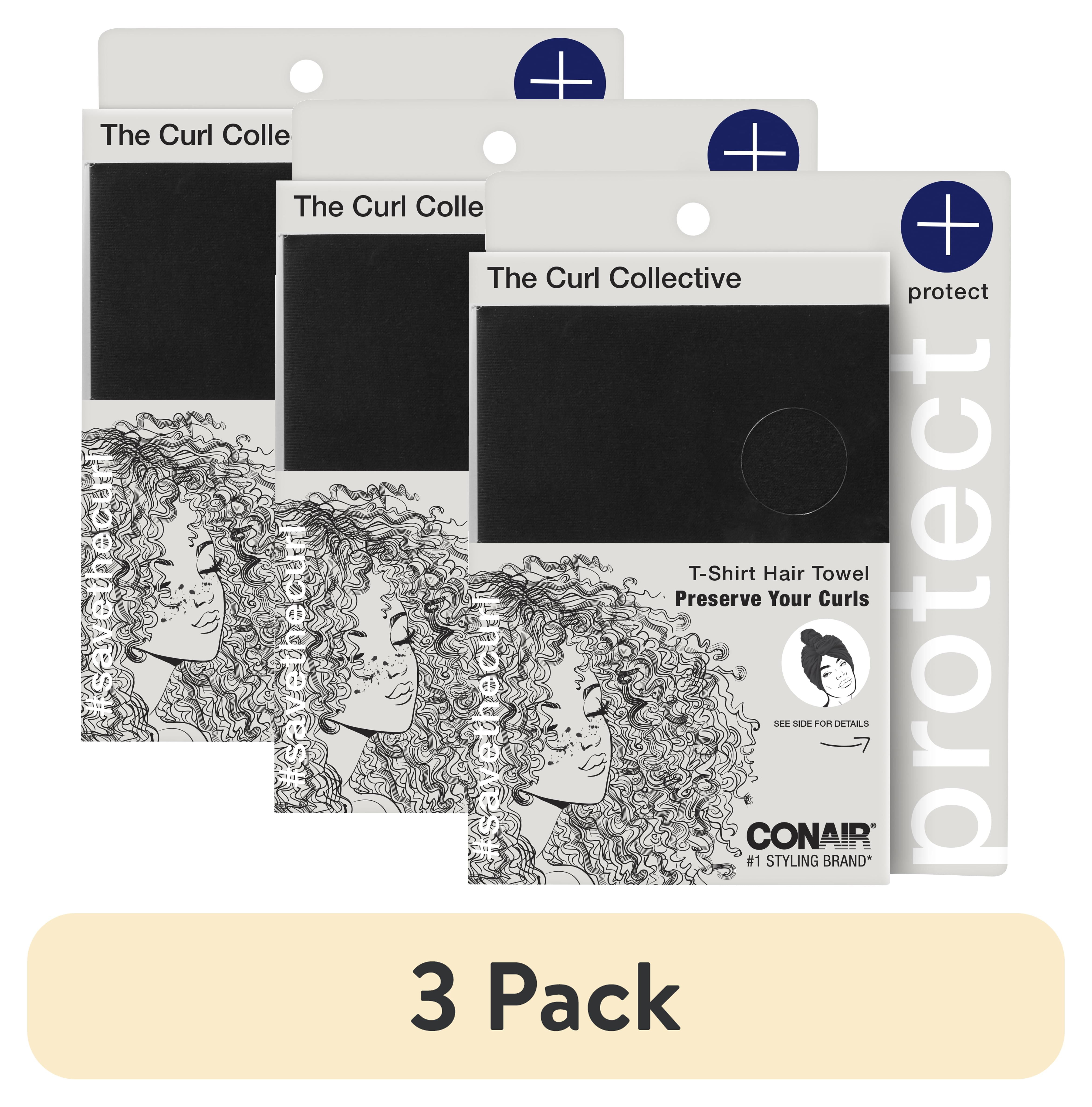 (3 pack) Conair THE CURL COLLECTIVE™ Rectangular T-Shirt Towel, Black, 1 Count