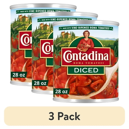 (3 pack) Contadina Diced Canned Tomatoes, 28 oz Can