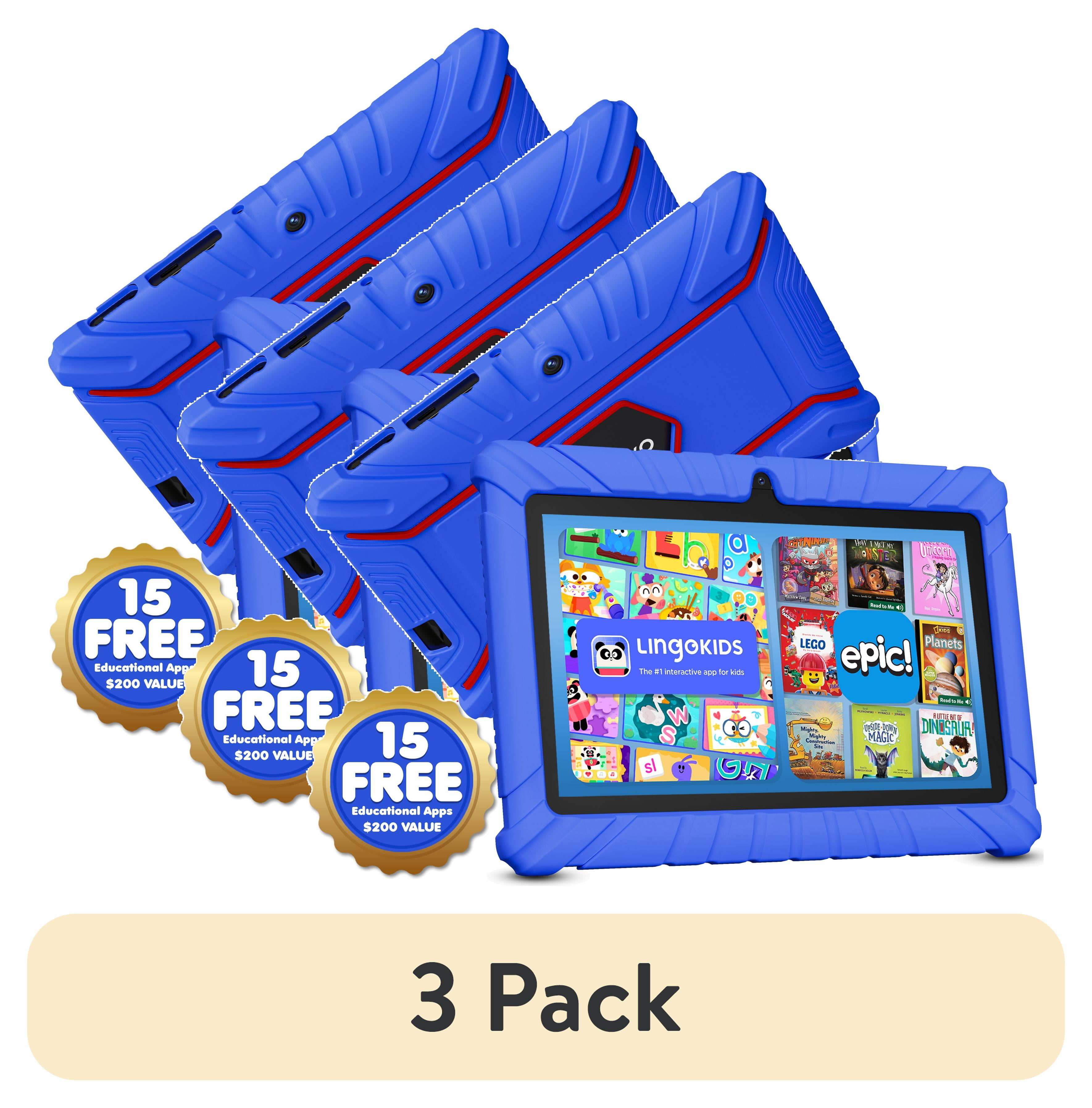 (3 pack) Contixo V8 Kids Tablets, Educational Tablets for Kids with Learning Apps and Kid-Proof Tablet Case, 7”, Dark Blue