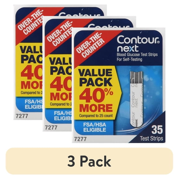(3 pack) CONTOURNEXT Blood Glucose Test Strips, 35 Count