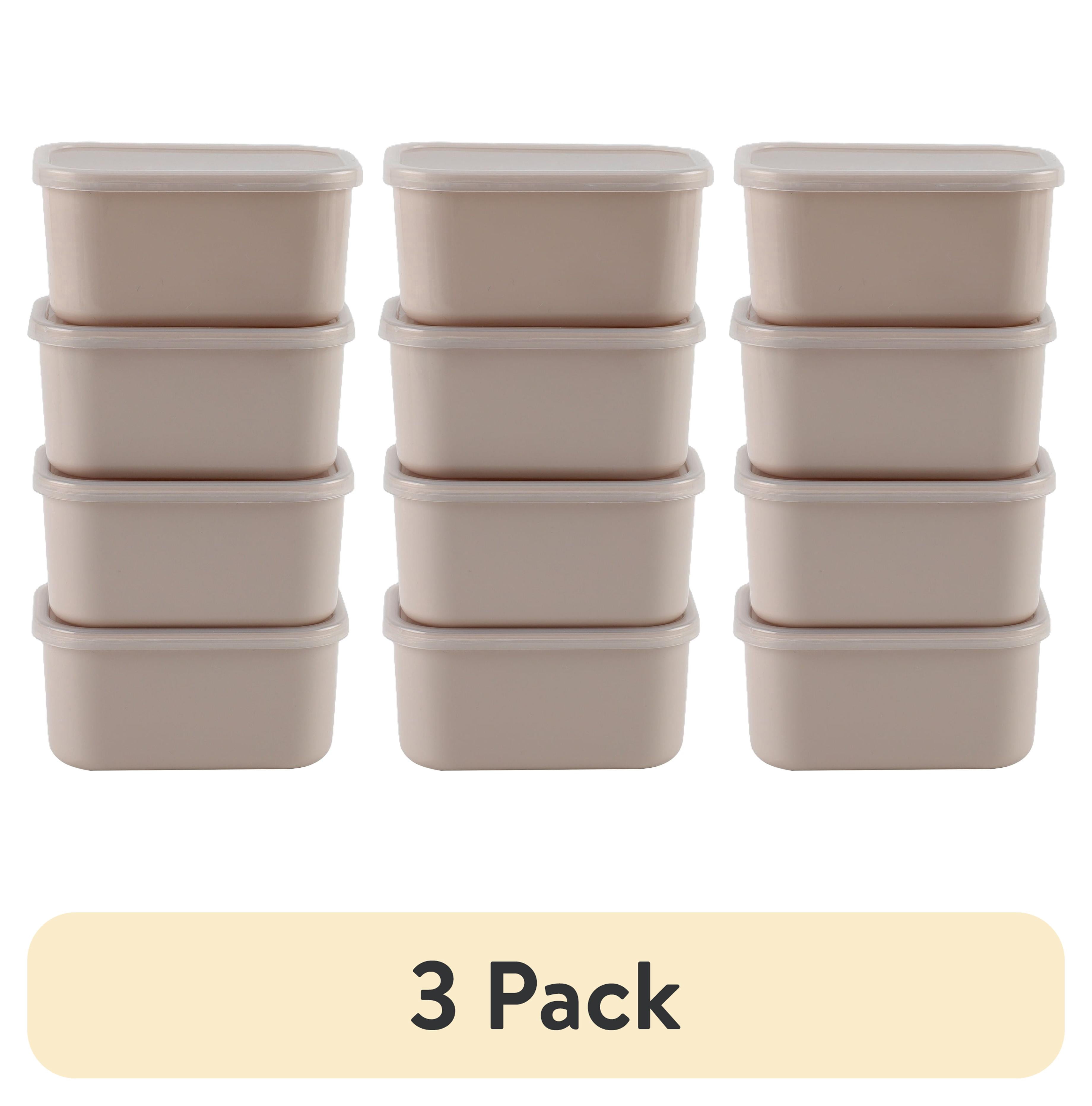 (3 pack) Cook with Color 4 Piece Snackle Box Pods with Lids, Taupe, Portable and Dishwasher Safe, Well Suited for Sauces, Snacks, and Small Lunch Items