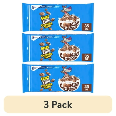 (3 pack) Cookie Crisp Cereal, Chocolate Chip Cookie Taste, Value Bag, 35 oz