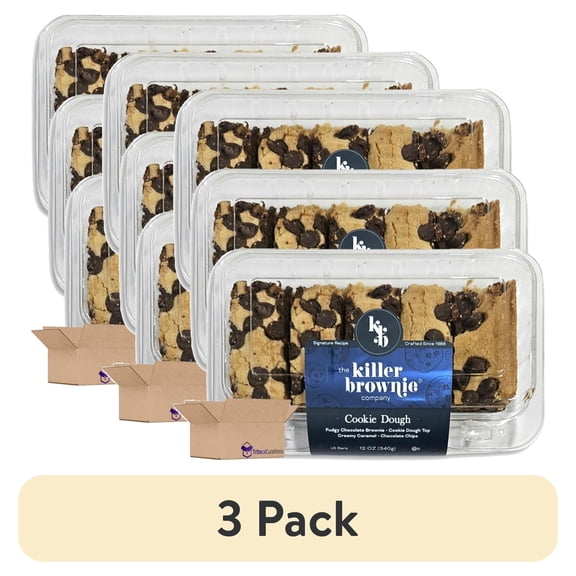 (3 pack) Killer Brownie Cookie Dough Brownie Bars | 5 Count | 3 Pack (15 Total Brownie Bars)