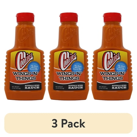 (3 pack) Cookies Wings 'N Things Buffalo Wing Sauce, 16 oz, Gluten-Free