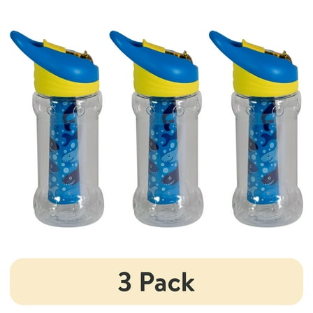 (3 pack) Cool Gear 14 Oz. non-toxic Paloma Bottle Shark, Blue and Yellow