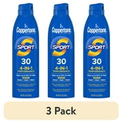 (3 pack) Coppertone Sport Sunscreen Spray, SPF 30 Spray Sunscreen, 5.5 oz