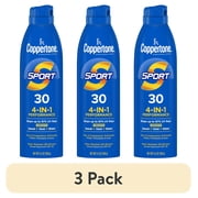 3 pack Coppertone Sport Sunscreen Spray, SPF 30 Spray Sunscreen, 5.5 oz