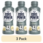 (3 pack) Core Power High Protein Shake, Vanilla, 42g Bottle, 14 fl oz