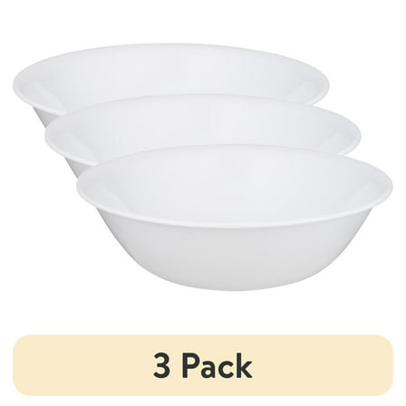 (3 pack) Corelle Classic Winter Frost White, Serving Bowl, 2-Quart