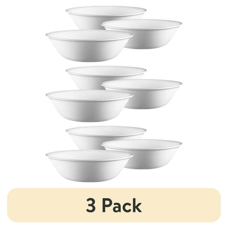 (3 pack) Corelle Winter Frost White 64 oz Glass Serving Bowl (Set of 3)
