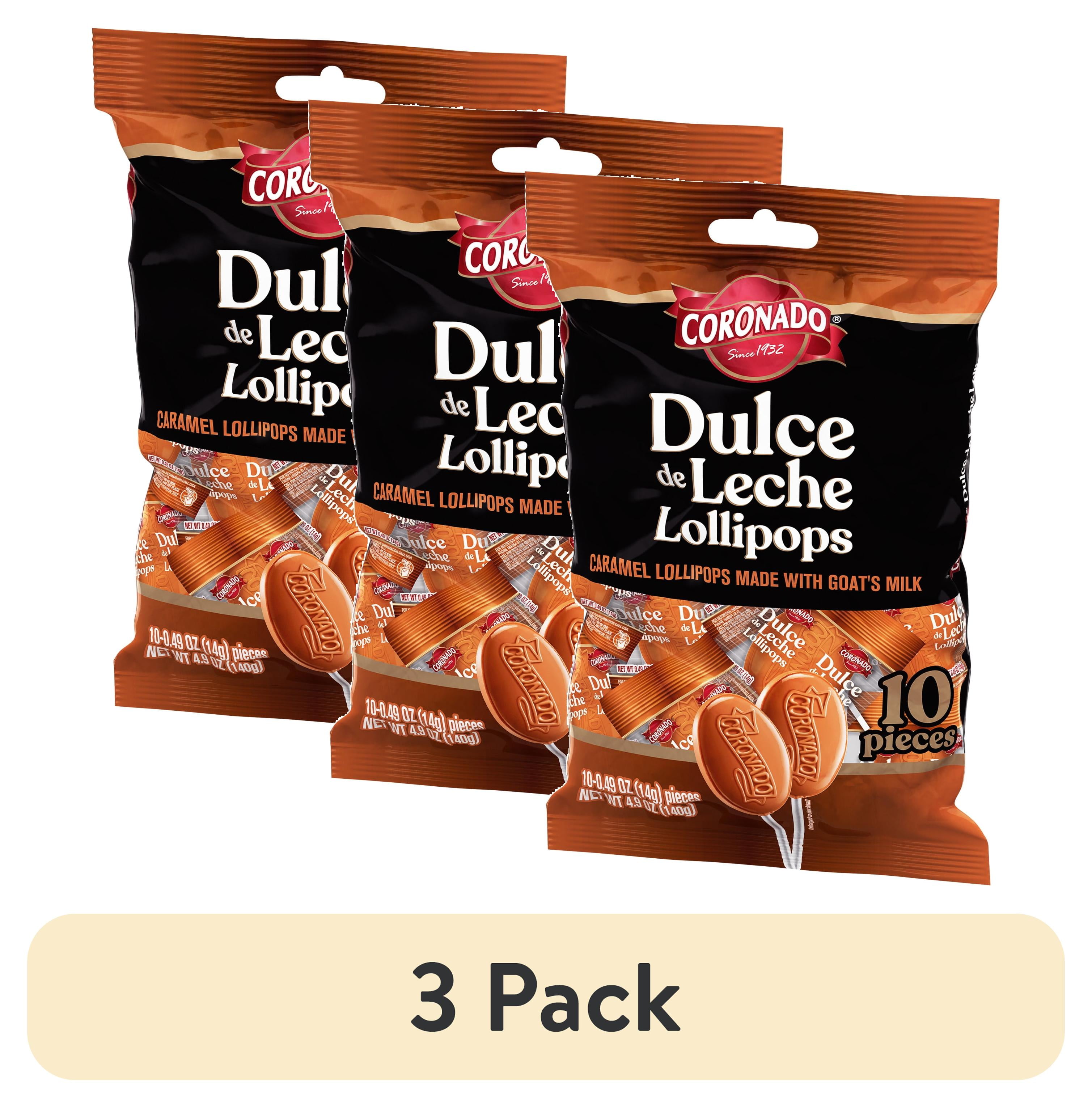 (3 pack) Coronado Cajeta Dulce De Leche Lollipops with Goat's Milk, 10 Count Bag