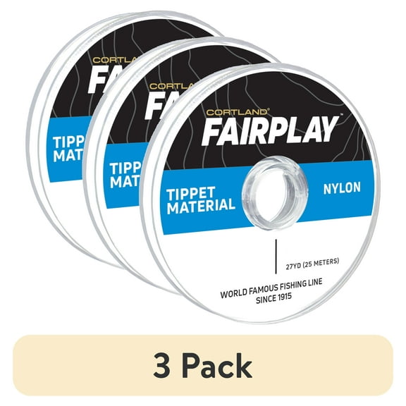 (3 pack) Cortland Fairplay Nylon Tippet Material, 27.3 Yards, 6X, 2.7lb Test, 605428