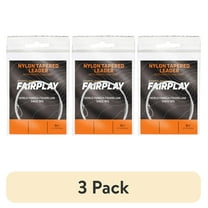 (3 pack) Cortland Fairplay Pro 7.5' Looped Nylon Monofilament Tapered Fly Fishing Leader, 4X, 6lb Test