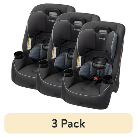 (3 pack) Cosco Kids Easy Elite Slim All-in-One Convertible Car Seat, Grey Glphys, Unisex