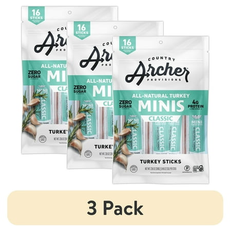 (3 pack) Archer Classic Turkey Mini Sticks 0.5oz 16 Count Bag