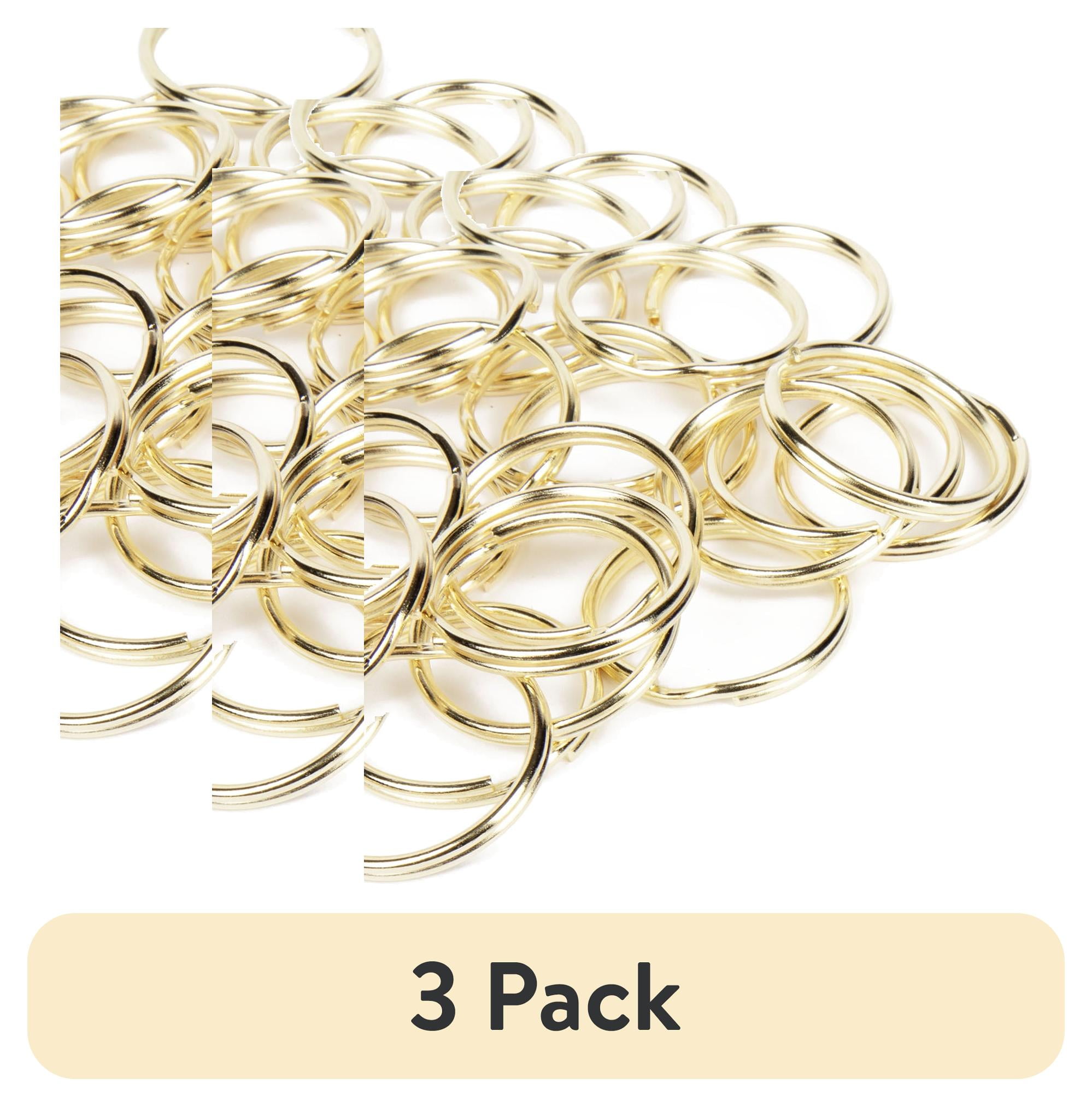 (3 pack) Cousin DIY 1.25in Large Polished Gold Split Rings, Key Rings, 40 Piece