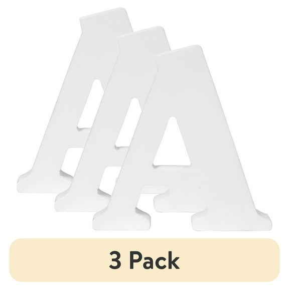 (3 pack) Cousin DIY 3" White Wood Letter - "A"