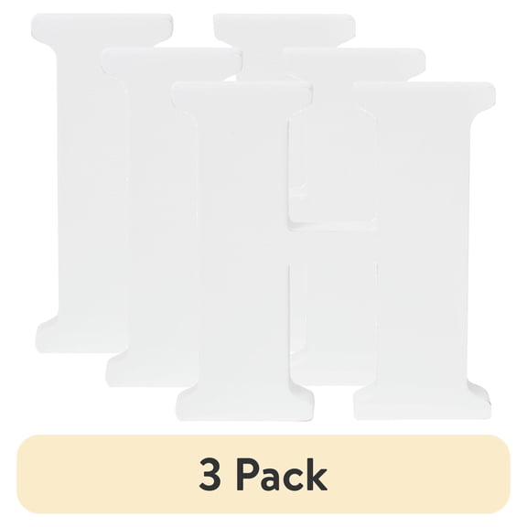 (3 pack) Cousin DIY 3" White Wood Letter H