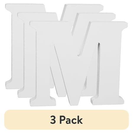 (3 pack) Cousin DIY 3" White Wood Letter M