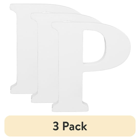 (1 pack) Cousin DIY 3" White Wood Letter P