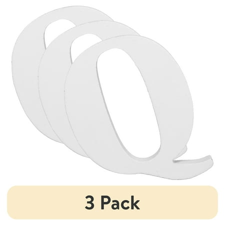 (3 pack) Cousin DIY 3" White Wood Letter Q