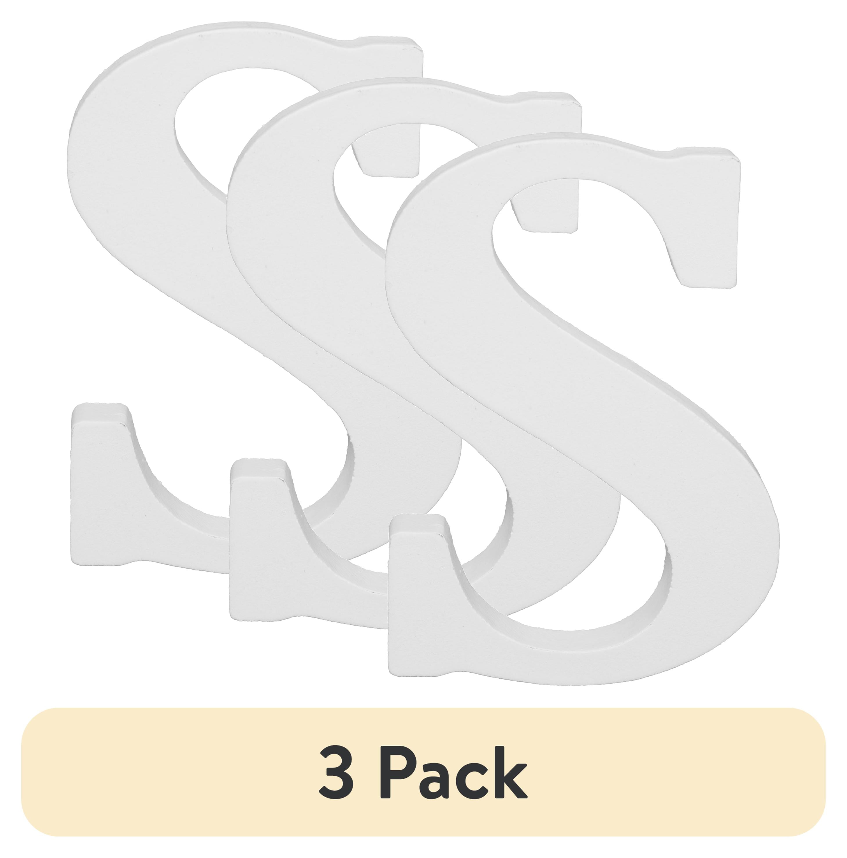 (3 pack) Cousin DIY 3" White Wood Letter S