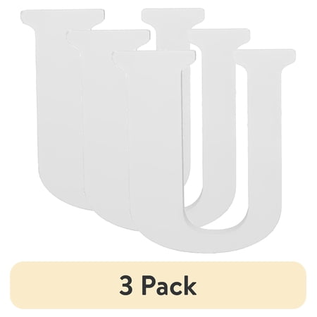 (3 pack) Cousin DIY 3" White Wood Letter U