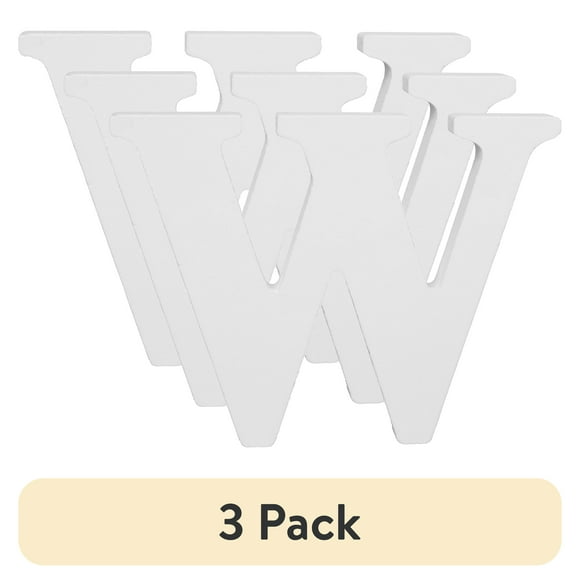 (3 pack) Cousin DIY 3" White Wood Letter W