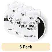 3 pack 3 pack Cousin DIY Metal Beading Wire, Silver Finish, 24 Gauge, 20 ft Roll