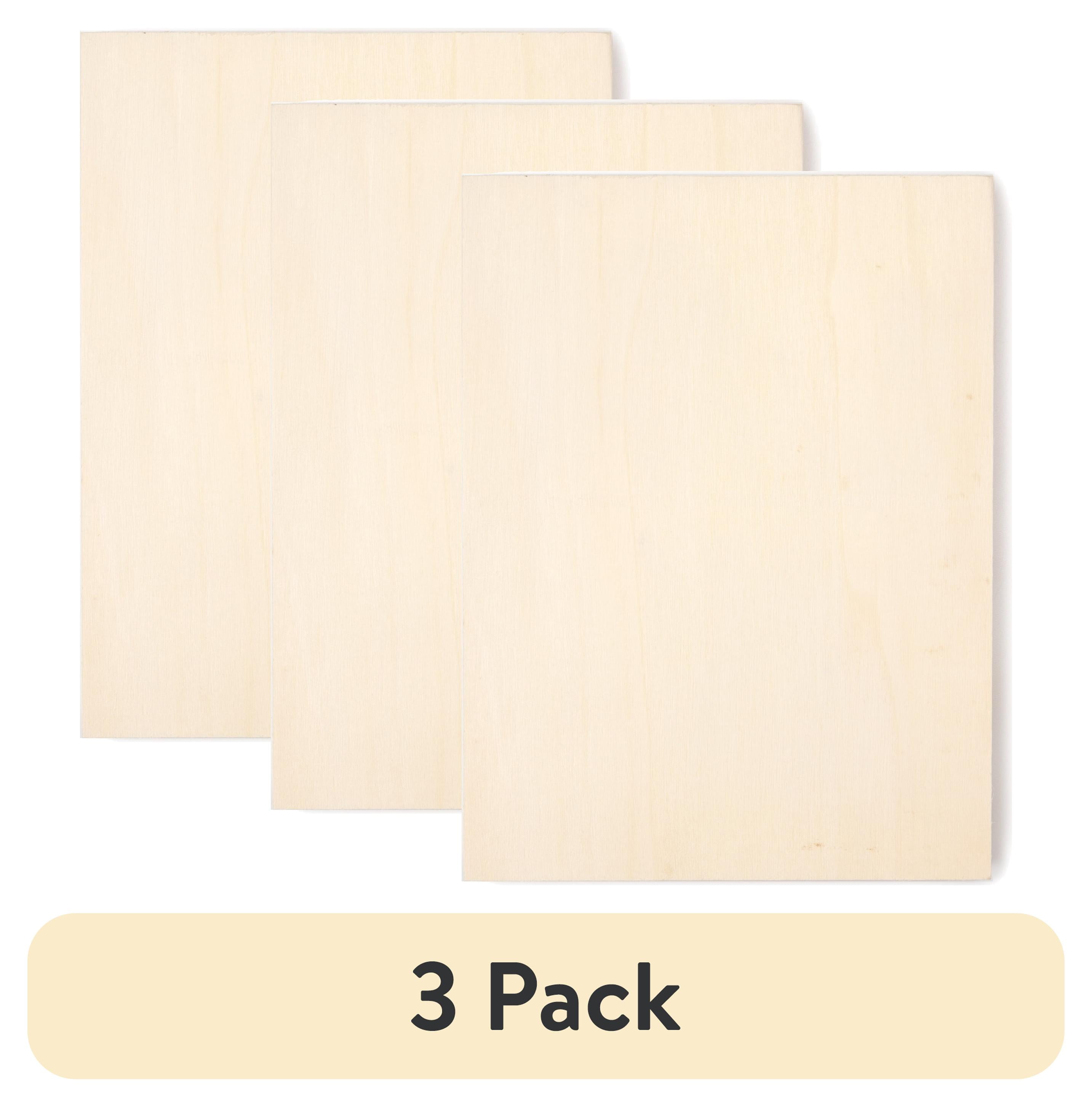 (3 pack) Cousin DIY Rustic Unfinished Rectangle Natural Wood Canvas, 6" x 8" x .75", Unisex for Kids and Adults