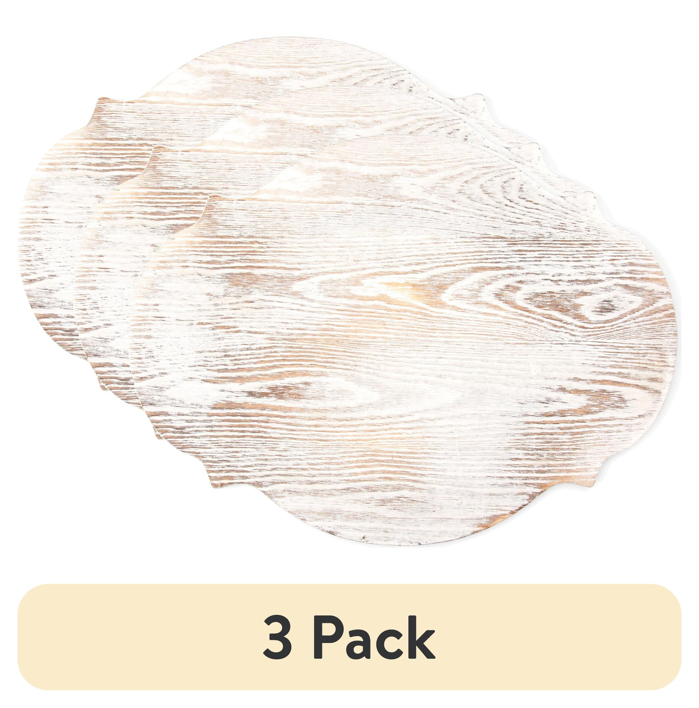 (3 pack) Cousin DIY Rustic Wood Large Scrolled Edge Plaque Sign, White Wash, 12 in x 16 in