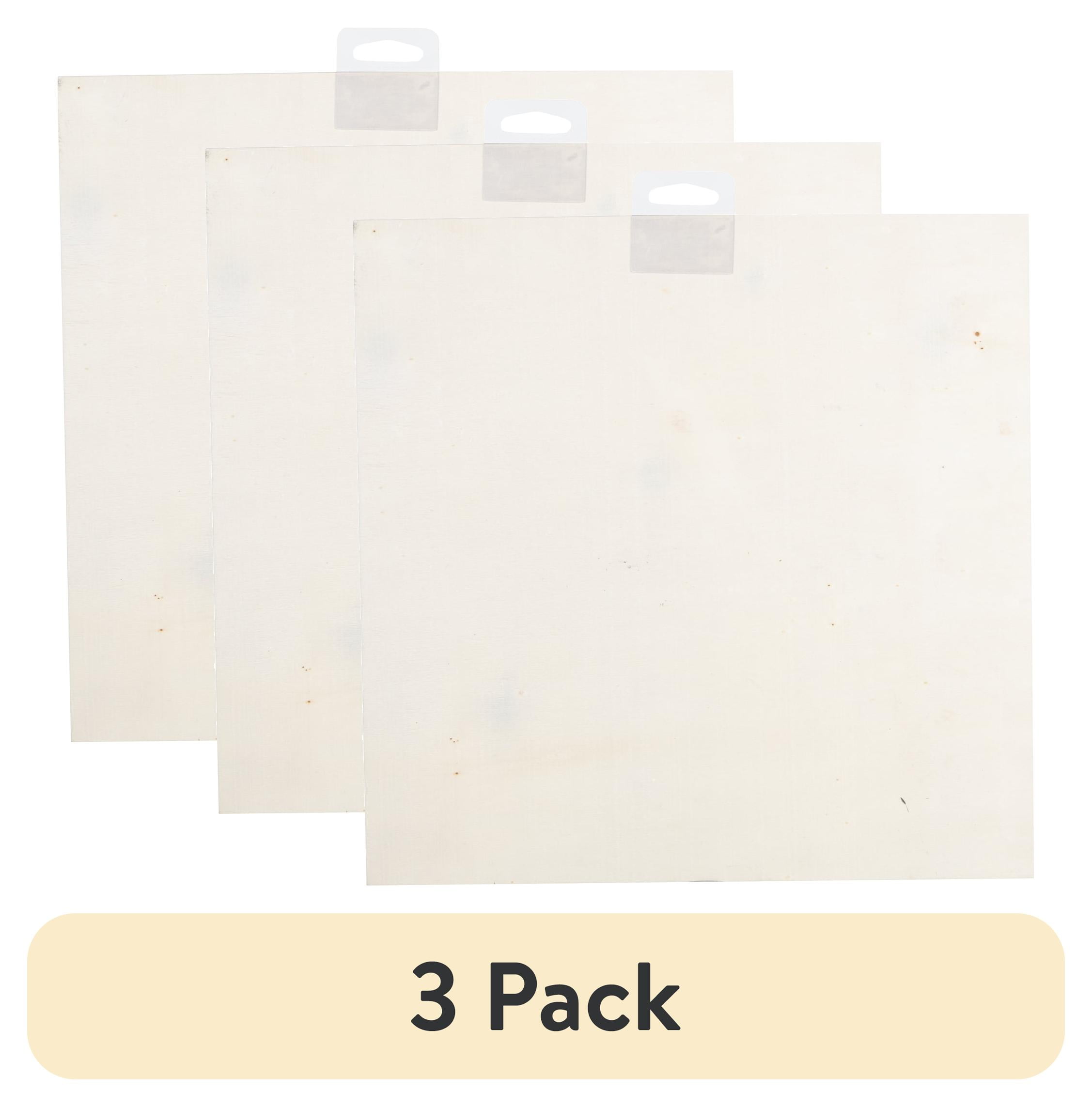 (3 pack) Cousin DIY Unpainted Square Wood Panel, 10" X 10" x .75"