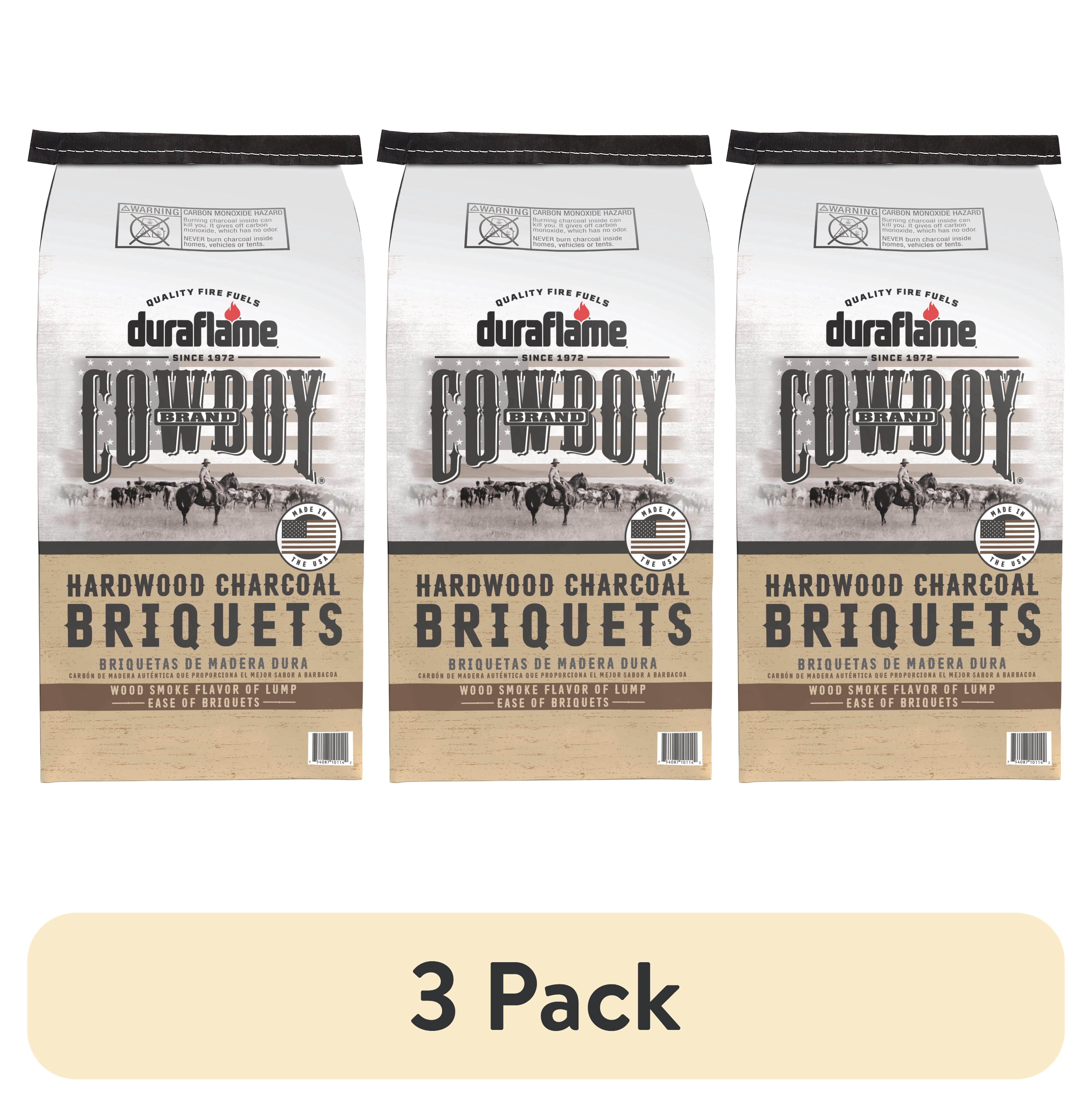 (3 pack) Cowboy Brand 14 Pound Long Lasting Hardwood Charcoal Briquets