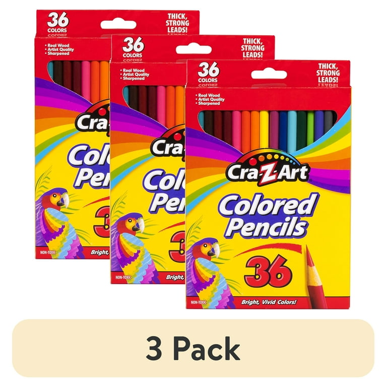 3 pack) Cra-Z-Art Pre-Sharpened Colored Pencils, 36 Assorted