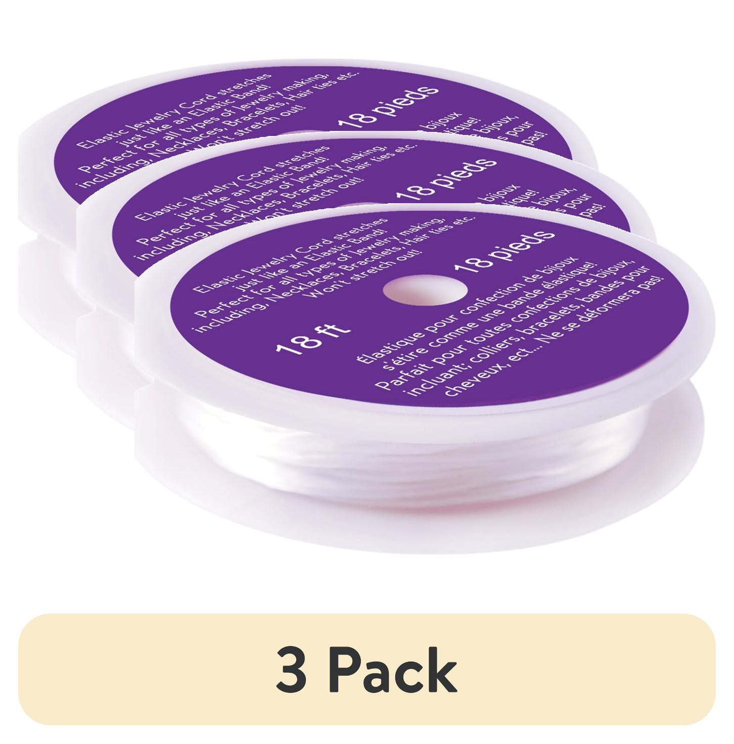 (3 pack) Craft Medley Elastic Jewelry Cord - Clear, 0.8 mm, 18 ft