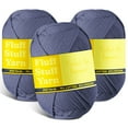 thumbnail image 1 of (3 pack) Craftbud Cotton Yarn For Crocheting And Knitting, (250 Yards) Worsted Medium #4 Crochet Yarn For Beginners, Denim, 1 of 2