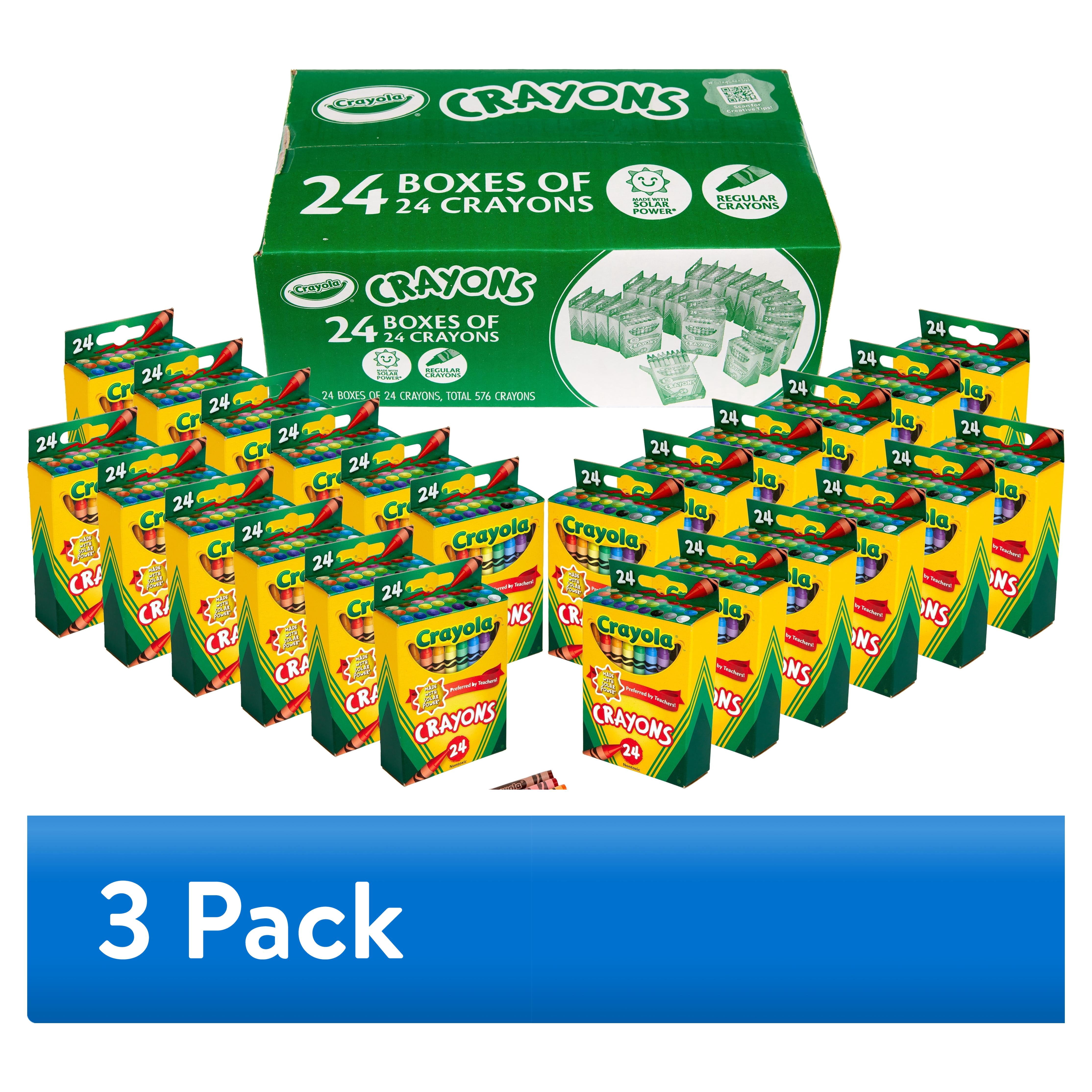 (3 pack) Crayola Crayons Bulk (24 Packs of 24), Bulk School Classroom Supplies, Classic Colors, 3+