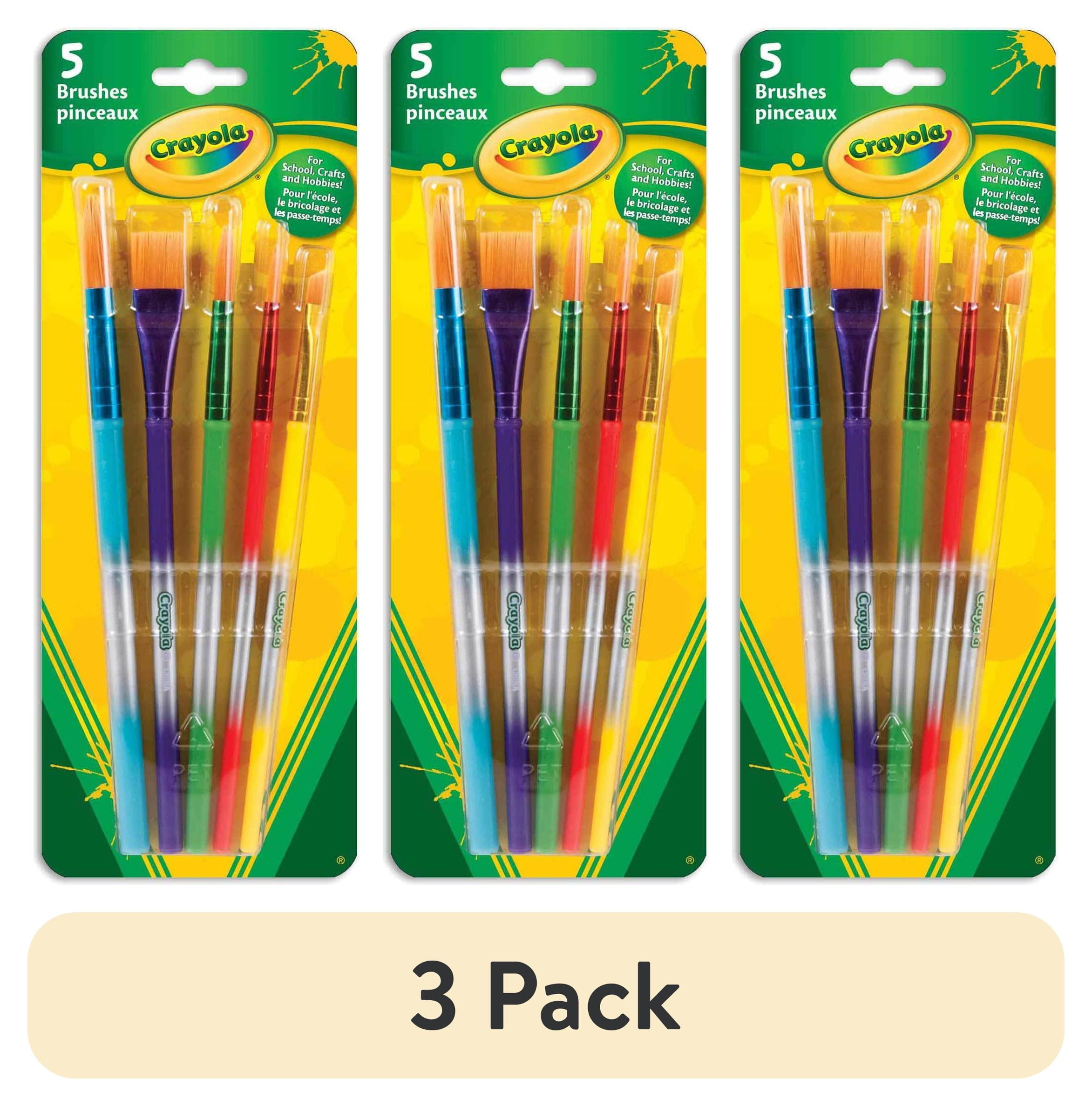 (3 pack) Crayola Paintbrush Set, 5 Paint Brush Styles, School Supplies, Kindergarten Supplies, Kids Paint Supplies