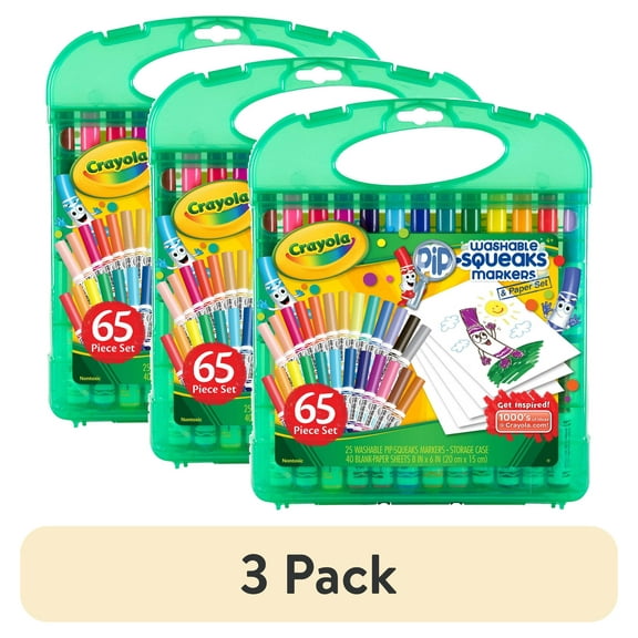 (3 pack) Crayola Pip Squeaks Washable Markers Set, Arts and Crafts Set, Gift for Kids, Ages 4, 5, 6, 7