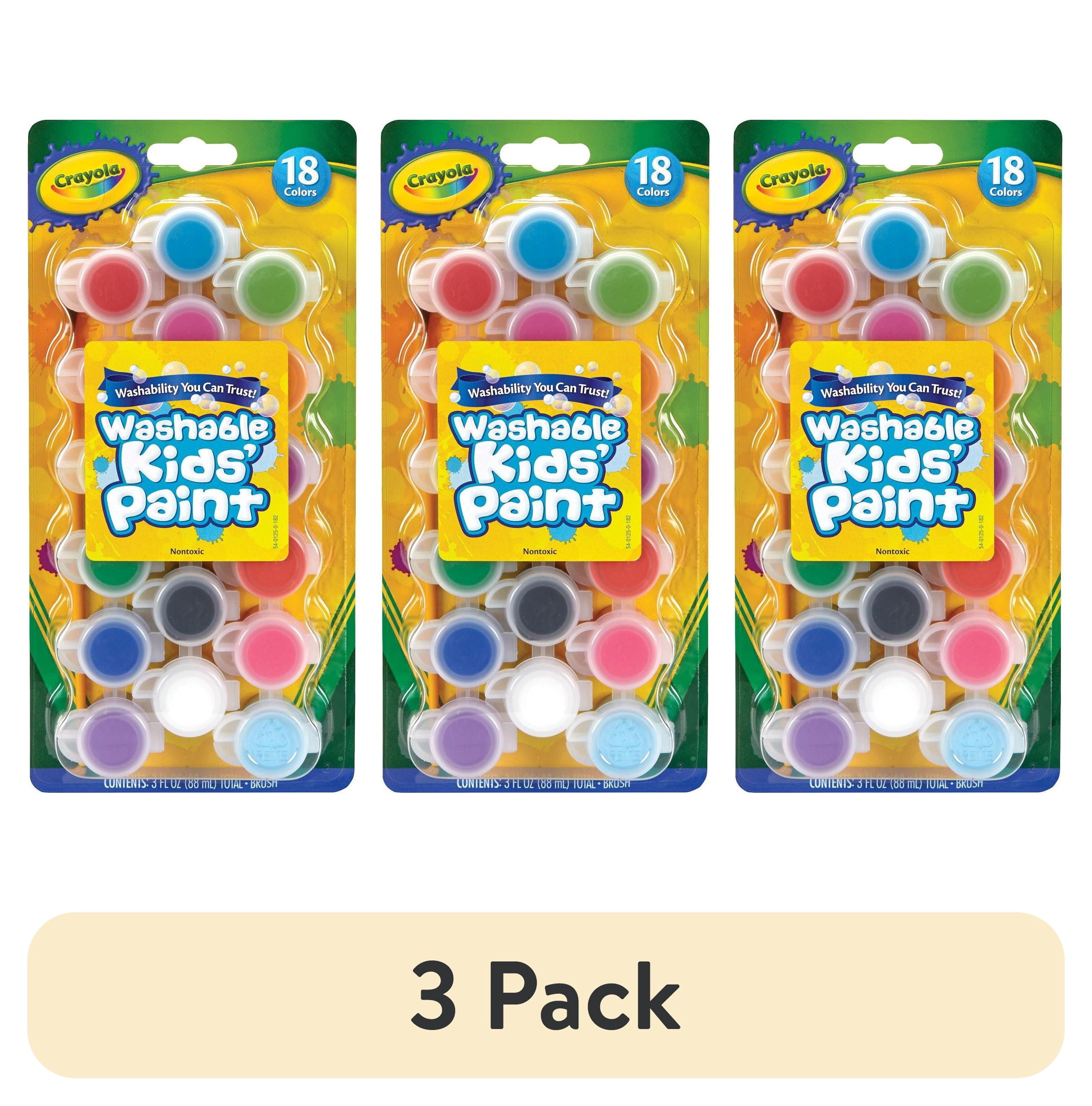 (3 pack) Crayola Washable Kids Paint Set, 18 Paint Colors, Back to School Supplies, Kids Crafts, Classroom Must Haves