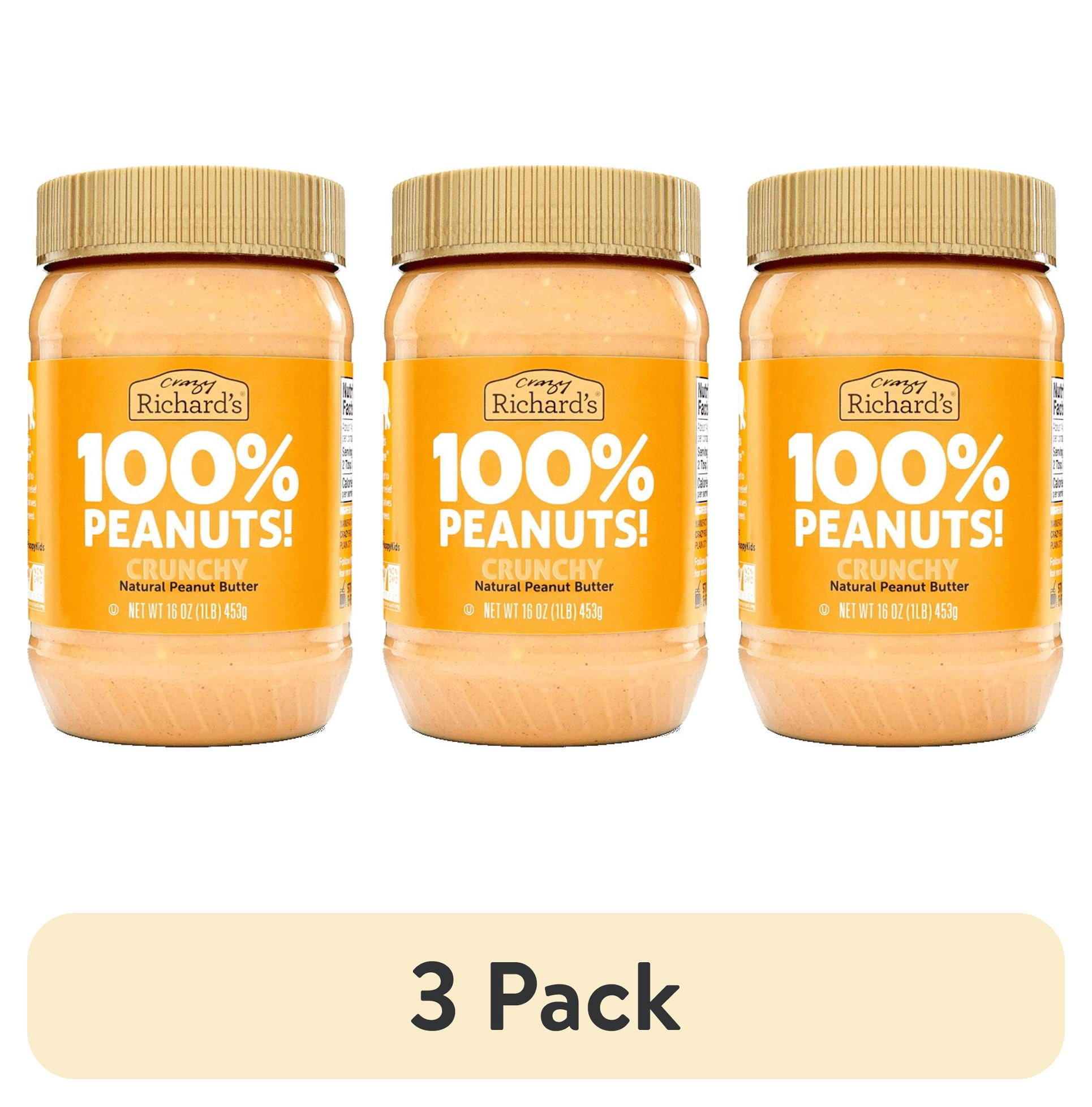 (3 pack) Crazy Richard's Cruncy Peanut Butter 16oz