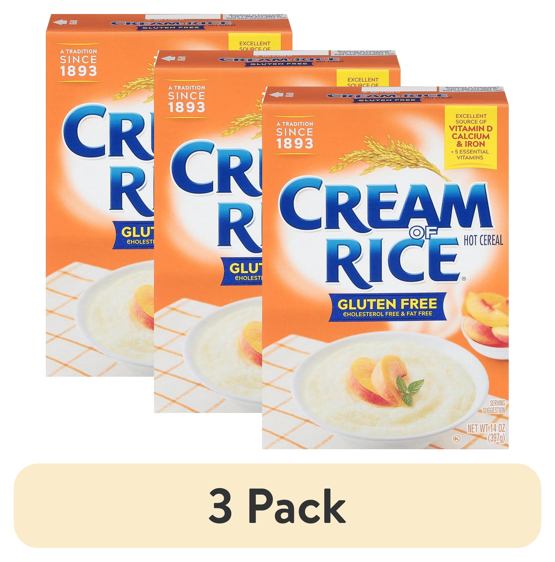 (3 pack) Cream of Rice Gluten Free Instant Hot Cereal, 14 oz, Shelf Stable, Carton Box