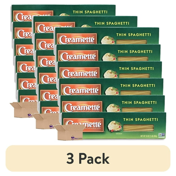 (3 pack) Creamette Thin Spaghetti Pasta, 16 Oz | Pack of 6