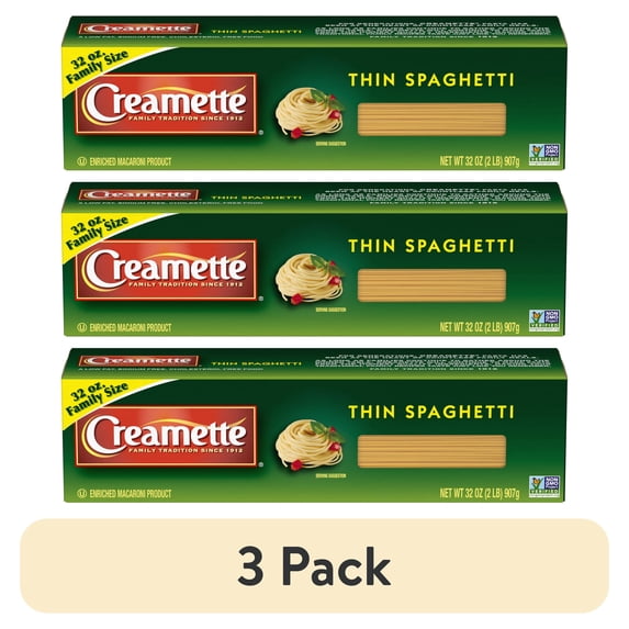 (3 pack) Creamette Thin Spaghetti, 32-Ounce Box