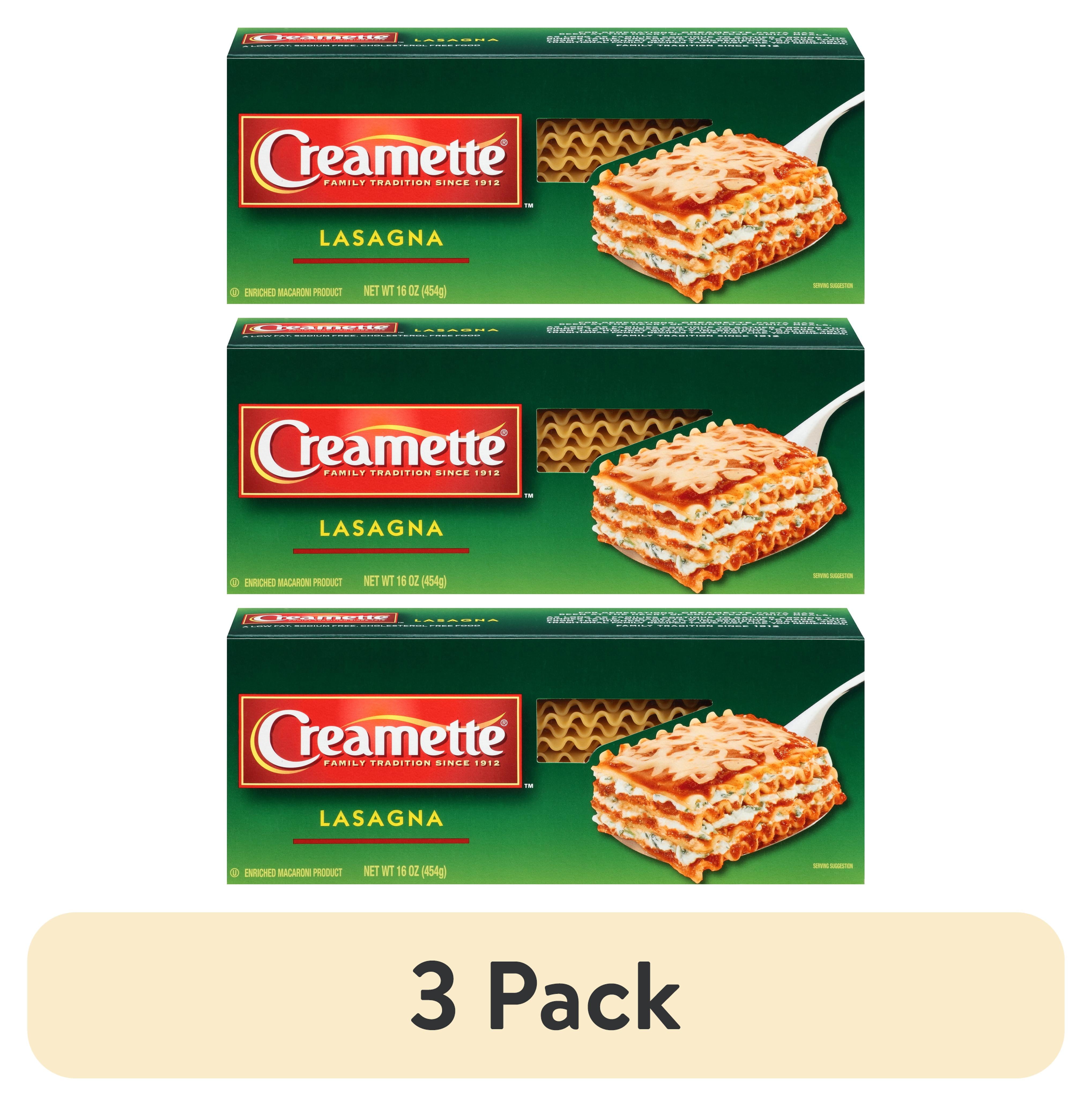 (3 pack) Creamette Wavy Lasagna Pasta Sheets, 16-Ounce Box