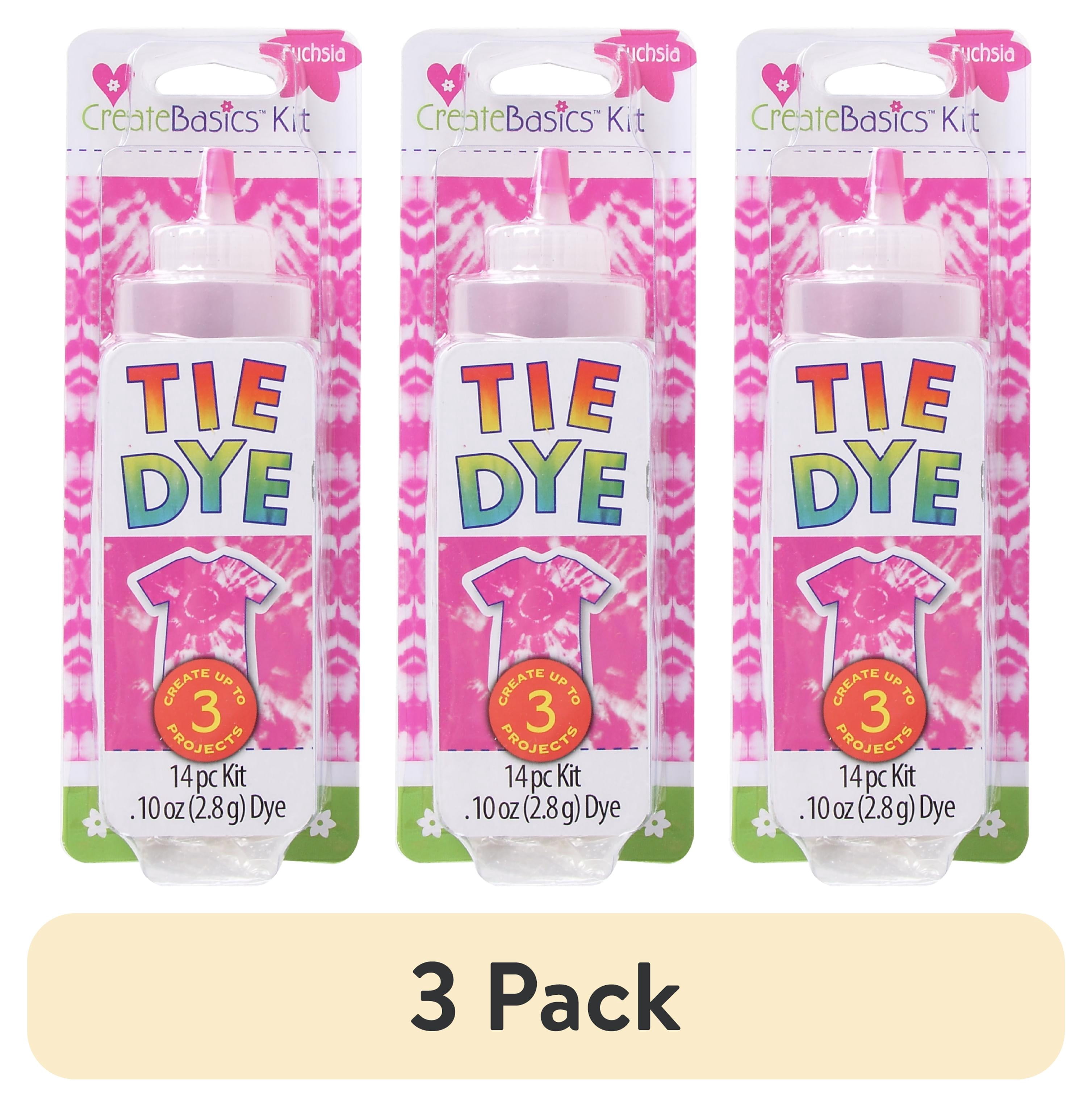(3 pack) Create Basics Fuchsia Tie Dye Kit - 1 Color, 4 fl oz, Fabric Dye