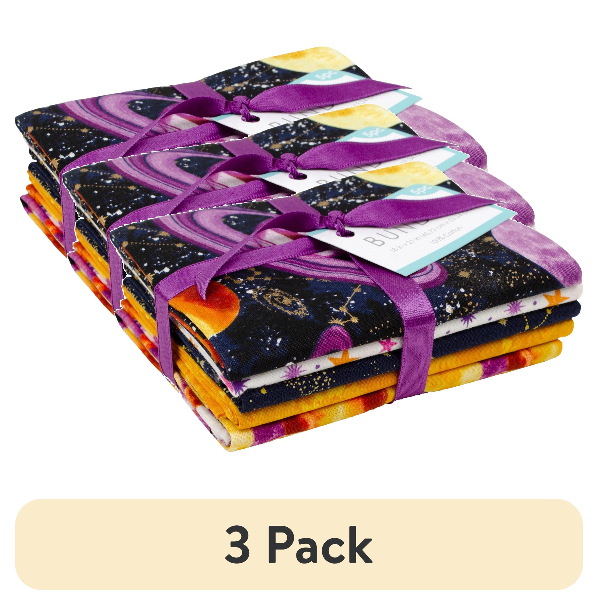 (3 pack) Create It 18" x 21" Cotton Galaxy Precut Sewing & Craft Fabric Bundle, Multicolor 5 Piece