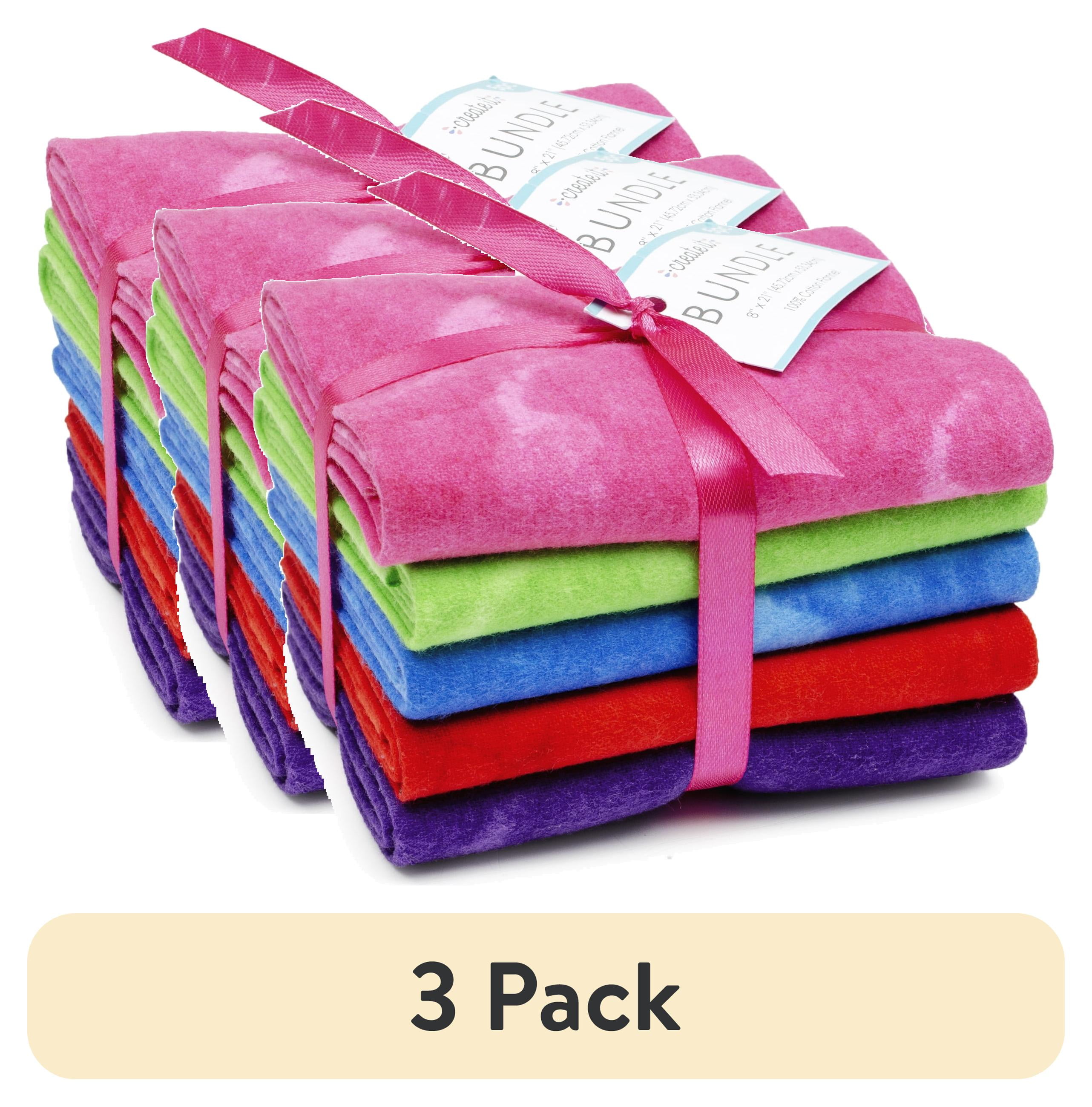 (3 pack) Create It 18"x21" 100% Cotton Flannel Textured Precut Sewing & Craft Fabric Bundle, Multicolor 5 Piece