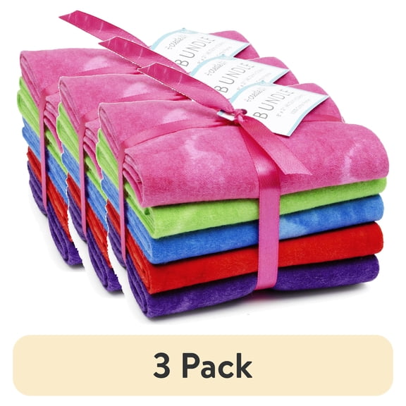(3 pack) Create It 18"x21" 100% Cotton Flannel Textured Precut Sewing & Craft Fabric Bundle, Multicolor 5 Piece